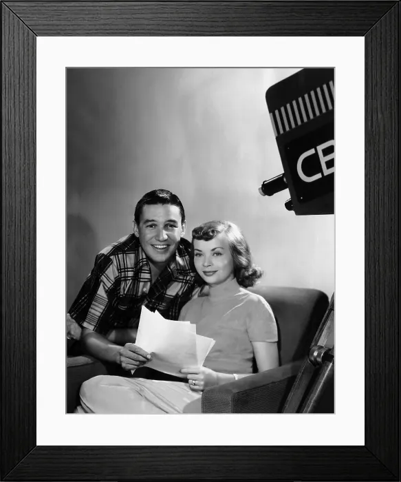 Framed Print : MIKE AND BUFF, from left, Mike Wallace, Buff Cobb, 1951-53 (1951 photo)