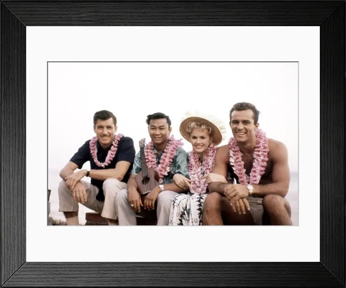 Framed Print : HAWAIIAN EYE, from left, Anthony Eisley, Poncie Ponce, Connie Stevens, Robert Conrad, (1959), 1959-63
