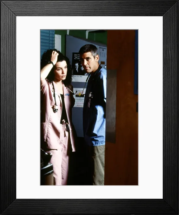 Framed Print : ER, (aka E.R.), from left, Julianna Margulies, George Clooney, 1994-2009 (ca. 1997 photo)