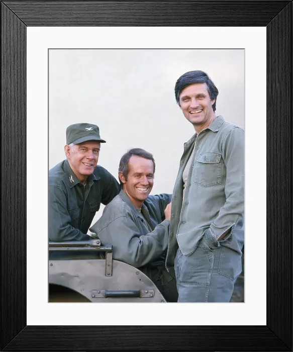 Framed Print : MASH, (aka M*A*S*H*), from left: Harry Morgan, Mike Farrell, Alan Alda, (1975), 1972-1983 Framed Print : MASH, (aka M*A*S*H*), from left: Harry Morgan, Mike Farrell, Alan Alda, (1975), 1972-1983