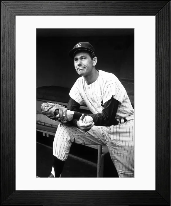 Framed Print : Johnny Carson, in New York Yankees baseball uniform, 1962