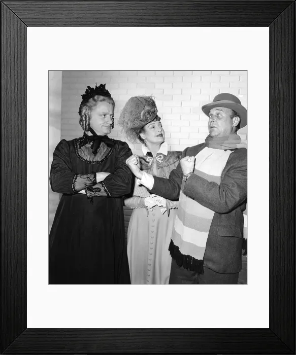 Framed Print : PLAYHOUSE 90, from left: Art Carney, Jeanette MacDonald, Jackie Coogan, Where's Charley?, (Season 1, Episode 26, aired Mar 28, 1957), 1956-1961