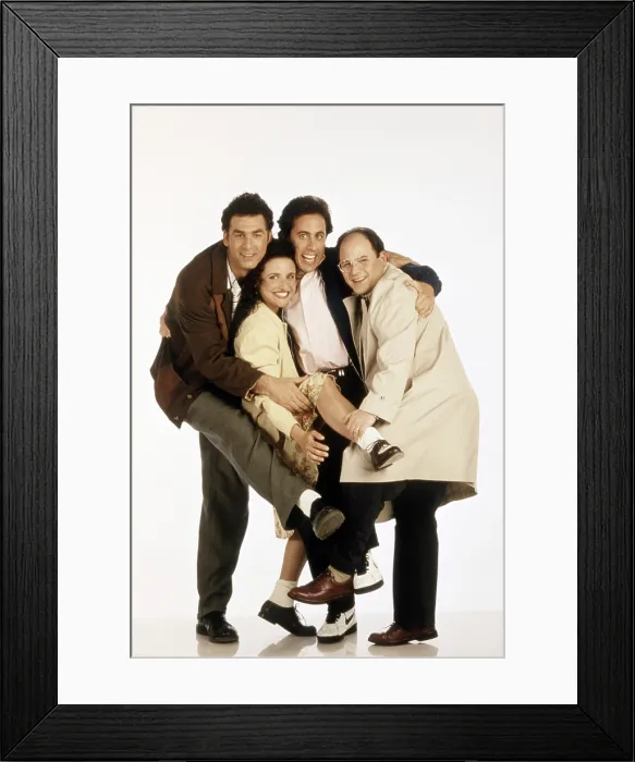 Framed Print : SEINFELD, from left: Michael Richards, Julia Louis-Dreyfus, Jerry Seinfeld, Jason Alexander, (Season 6, 1995), 1990-1998