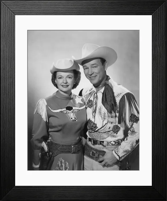 Framed Print : THE CHEVY SHOW, from left: Dale Evans, Roy Rogers, (aired October 4, 1955), 1955