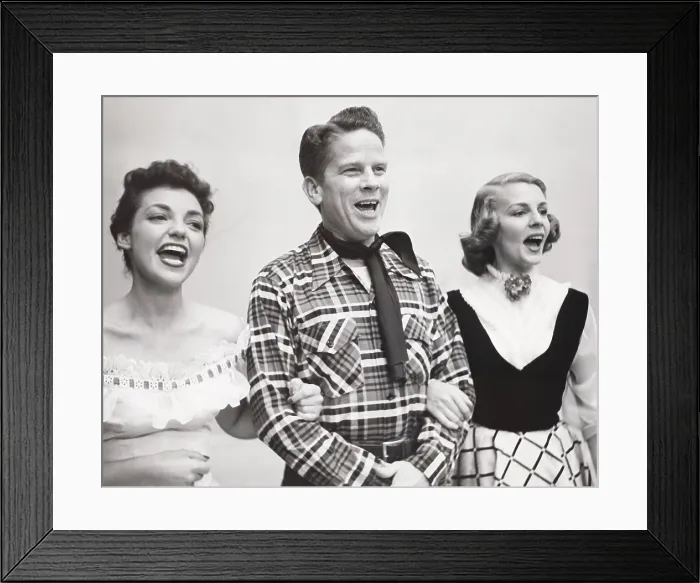Framed Print : YOUR HIT PARADE, from left: June Valli, Snooky Lanson, Dorothy Collins, 1950-1959