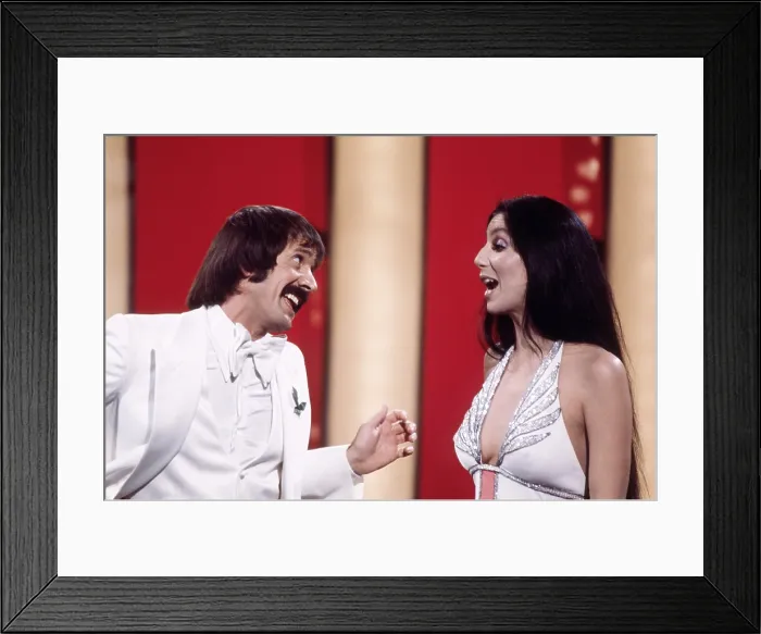 Framed Print : THE SONNY AND CHER SHOW, Sonny & Cher, from left: Sonny Bono, Cher, (June 5, 1976), 1976-1977