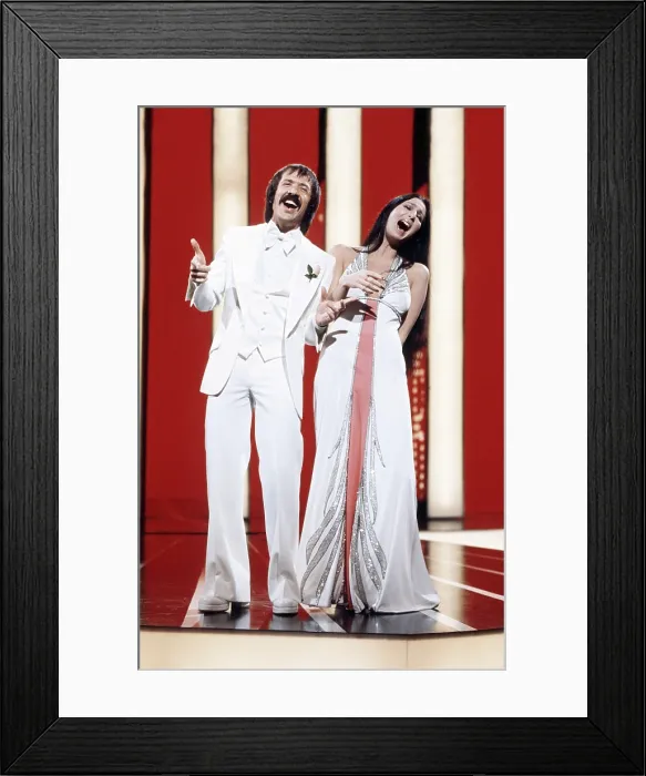 Framed Print : THE SONNY AND CHER SHOW, Sonny & Cher, from left: Sonny Bono, Cher, (June 5, 1976), 1976-1977 Framed Print : THE SONNY AND CHER SHOW, Sonny & Cher, from left: Sonny Bono, Cher, (June 5, 1976), 1976-1977