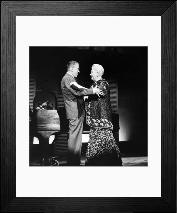 Framed Print : THE ED SULLIVAN SHOW, (aka TALK OF THE TOWN), from left: Ed Sullivan (host), Sophie Tucker, (Season 11, episode 1134, aired May 18, 1958), 1948-1971