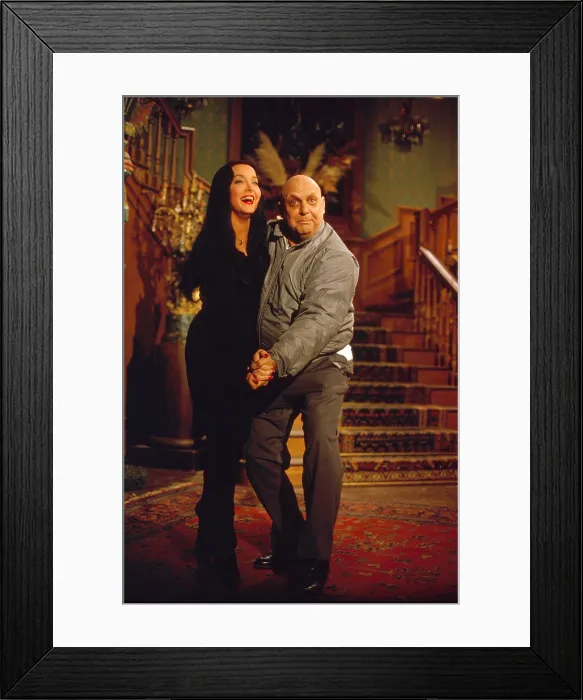 Framed Print : THE ADDAMS FAMILY, from left: Carolyn Jones, Jackie Coogan, 1965, (1964-1966)