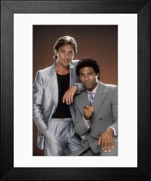 Framed Print : MIAMI VICE, from left: Philip Michael Thomas, Don Johnson (1984), 1984-1989 Framed Print : MIAMI VICE, from left: Philip Michael Thomas, Don Johnson (1984), 1984-1989