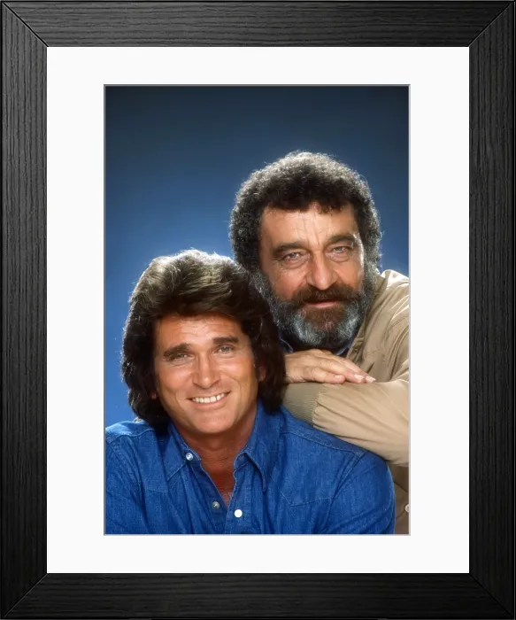 Framed Print : HIGHWAY TO HEAVEN, from left: Michael Landon, Victor French, 1984-1989