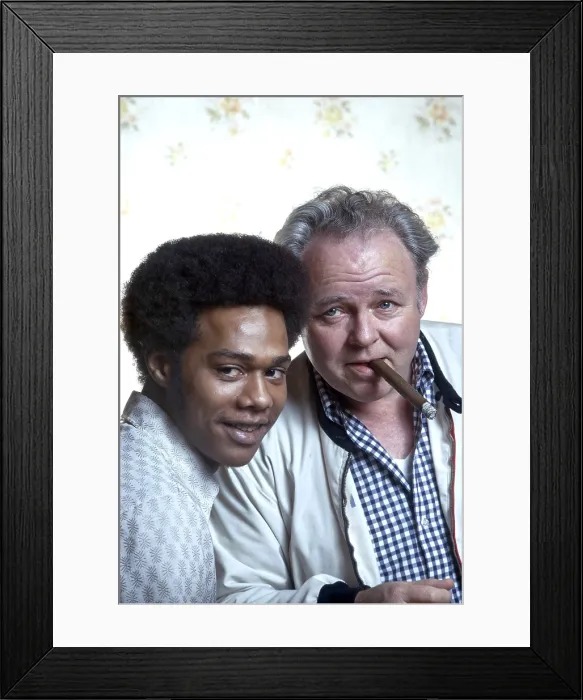 Framed Print : ALL IN THE FAMILY, from left: Mike Evans, Carroll O'Connor, (1973), 1971-79