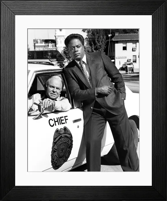 Framed Print : IN THE HEAT OF THE NIGHT, from left, Carroll O'Connor, Howard E. Rollins, Jr. (aka Howard Rollins), 1988-95 Framed Print : IN THE HEAT OF THE NIGHT, from left, Carroll O'Connor, Howard E. Rollins, Jr. (aka Howard Rollins), 1988-95
