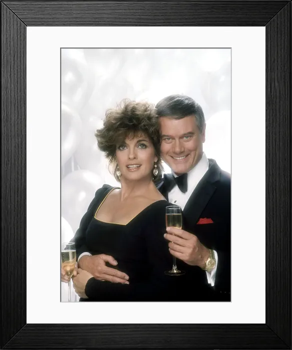 Framed Print : DALLAS, from left, Linda Gray, Larry Hagman, 1978-91 (1984 photo)