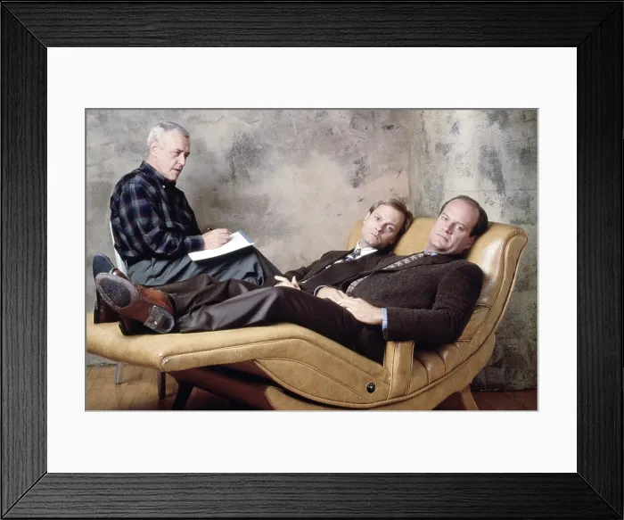 Framed Print : FRASIER, from left: John Mahoney, David Hyde Pierce, Kelsey Grammer, 1993-2004