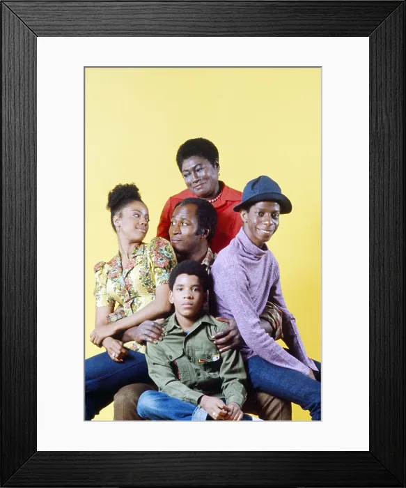 Framed Print : GOOD TIMES, clockwise from top, Esther Rolle, Jimmie Walker, Ralph Carter, BernNadette Stanis, John Amos, 1974-79