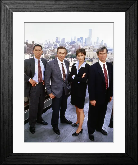Framed Print : LAW & ORDER, from left: Benjamin Bratt, Jerry Ohrbach, Carey Lowell, Sam Waterston, (Season 6), 1990-2010 Framed Print : LAW & ORDER, from left: Benjamin Bratt, Jerry Ohrbach, Carey Lowell, Sam Waterston, (Season 6), 1990-2010