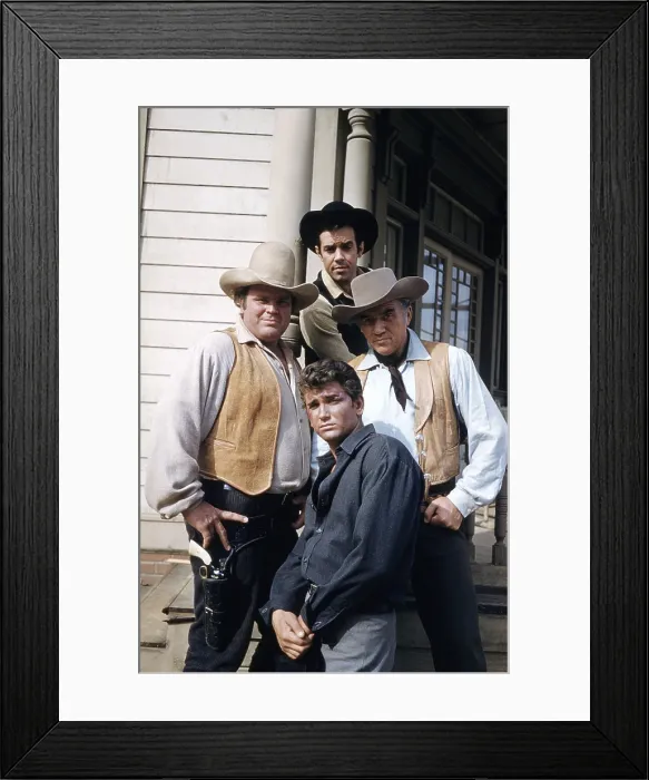 Framed Print : BONANZA, (clockwise from top): Pernell Roberts, Lorne Greene, Michael Landon, Dan Blocker, (1959), 1959-1973 Framed Print : BONANZA, (clockwise from top): Pernell Roberts, Lorne Greene, Michael Landon, Dan Blocker, (1959), 1959-1973