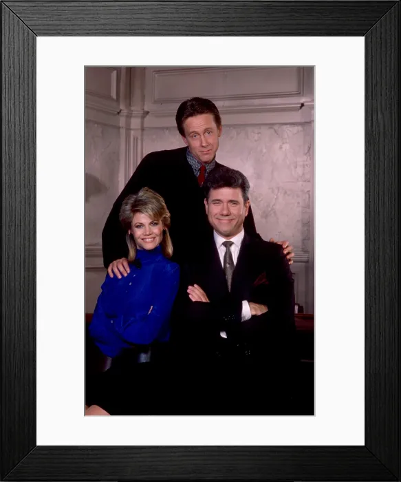 Framed Print : NIGHT COURT, from left: Markie Post, Harry Anderson, John Larroquette, 1984-92 Framed Print : NIGHT COURT, from left: Markie Post, Harry Anderson, John Larroquette, 1984-92