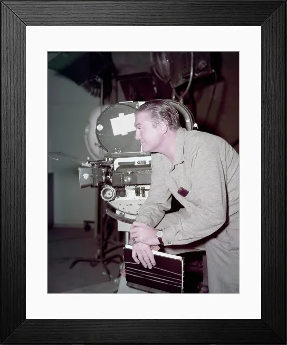 Framed Print : THE ADVENTURES OF SUPERMAN, from left: George Reeves, on set, 1953