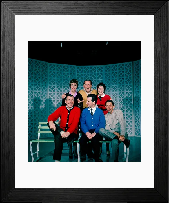 Framed Print : THE PERRY COMO SHOW, (aka PERRY COMO'S KRAFT MUSIC HALL), clockwise from top left: Kaye Ballard, Perry Como, Sandy Stewart, Jack Duffy, Don Adams, Paul Lynde, (ca)