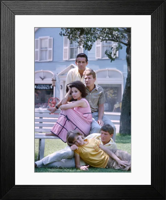 Framed Print : PEYTON PLACE, James Douglas, Barbara Parkins, Ryan O'Neal, Patricia Morrow, Christopher Connelly, 1964-1969 Framed Print : PEYTON PLACE, James Douglas, Barbara Parkins, Ryan O'Neal, Patricia Morrow, Christopher Connelly, 1964-1969