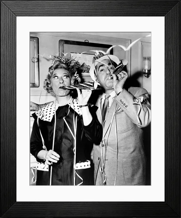 Framed Print : I MARRIED JOAN, from left: Joan Davis, Jim Backus, posing for New Year's Eve, (Season 3, 1954), 1952-55