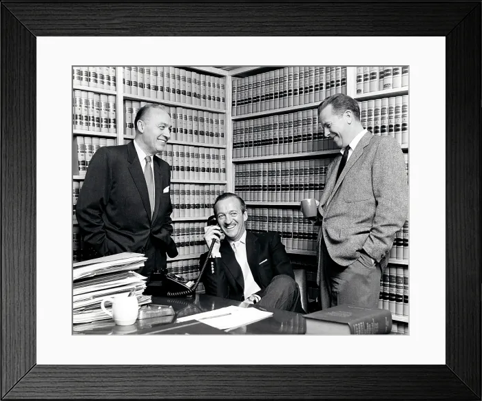 Framed Print : FOUR STAR PLAYHOUSE, from left, producers Charles Boyer, David Niven, Dick Powell, ca. mid-1950s (the fourth star, Ida Lupino, is missing in action)