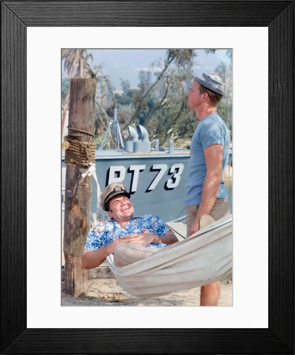 Framed Print : MCHALE'S NAVY, from left: Ernest Borgnine, Gary Vinson, on set, (Season 1, 1962), 1962-1966