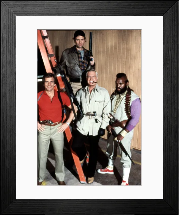 Framed Print : A-TEAM, Dirk Benedict, Dwight Schultz, George Peppard, Mr. T. 1983-1987 Framed Print : A-TEAM, Dirk Benedict, Dwight Schultz, George Peppard, Mr. T. 1983-1987