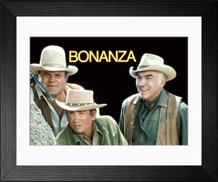 Framed Print : BONANZA, Dan Blocker, Michael Landon, Lorne Greene, 1959-1973 Framed Print : BONANZA, Dan Blocker, Michael Landon, Lorne Greene, 1959-1973