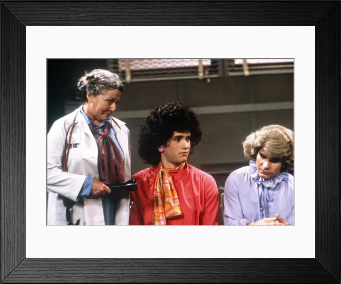 Framed Print : BOSOM BUDDIES, from left: Kathleen Freeman, Tom Hanks, Peter Scolari, 1980-1982 Framed Print : BOSOM BUDDIES, from left: Kathleen Freeman, Tom Hanks, Peter Scolari, 1980-1982