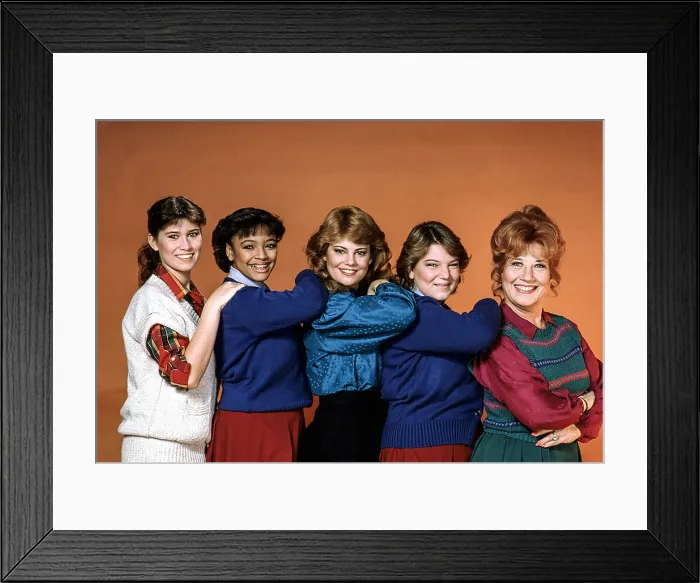 Framed Print : THE FACTS OF LIFE, Nancy McKeon, Kim Fields, Lisa Whelchel, Mindy Cohn, Charlotte Rae, (Season 5, 1984), 1979-88