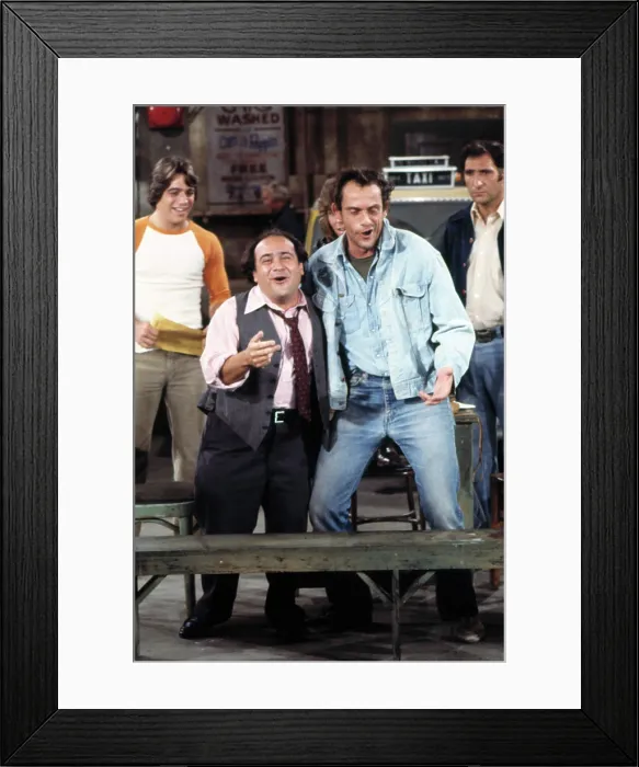 Framed Print : TAXI, Tony Danza, Danny DeVito, Christopher Lloyd, Judd Hirsch, Reverend Jim: a Space Odyssey (Season 2, 9 / 25 / 1979), 1978-83 Framed Print : TAXI, Tony Danza, Danny DeVito, Christopher Lloyd, Judd Hirsch, Reverend Jim: a Space Odyssey (Season 2, 9 / 25 / 1979), 1978-83
