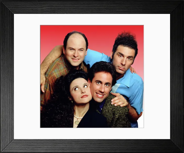 Framed Print : SEINFELD, Jason Alexander, Julia Louis-Dreyfus, Jerry Seinfeld, Michael Richards. Season 7. 1990 - 1998