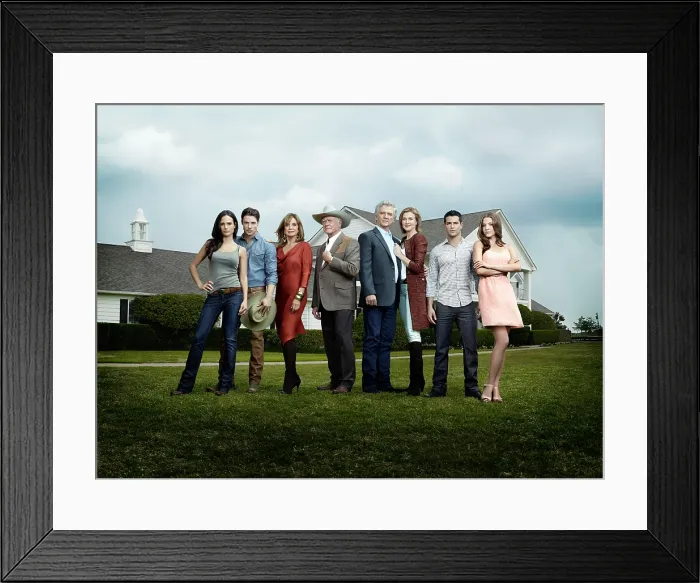 Framed Print : DALLAS, (from left): Jordana Brewster, Josh Henderson, Linda Gray, Larry Hagman, Patrick Duffy, Brenda Strong, Jesse Metcalfe, Julie Gonzalo, (Season 1), 2012 Framed Print : DALLAS, (from left): Jordana Brewster, Josh Henderson, Linda Gray, Larry Hagman, Patrick Duffy, Brenda Strong, Jesse Metcalfe, Julie Gonzalo, (Season 1), 2012
