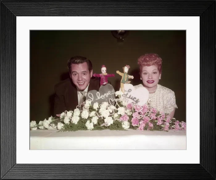 Framed Print : From left, Desi Arnaz, Lucille Ball, ca. mid-1950s