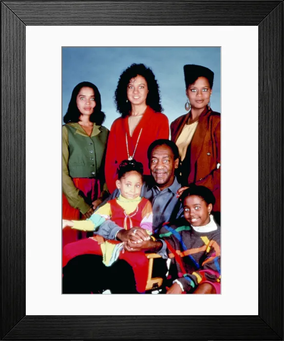 Framed Print : THE COSBY SHOW, (Top) Lisa Bonet, Sabrina Le Beauf, Tempestt Bledsoe, (Bottom) Raven-Symone, Bill Cosby, Keshia Knight Pulliam, Season 5, (1988-1989). 1984-1992