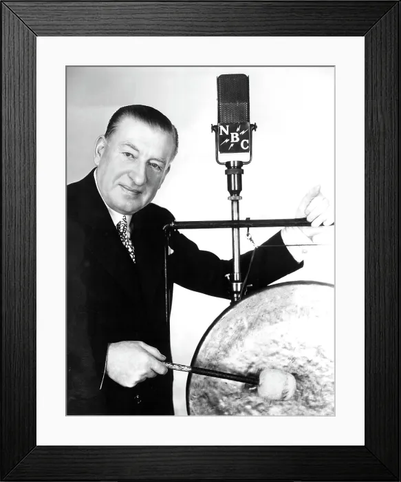 Framed Print : Major Edward Bowes, circa 1935, hosting his N.B.C. radio show, MAJOR BOWES ORIGINAL AMATEUR HOUR, 1934-1946