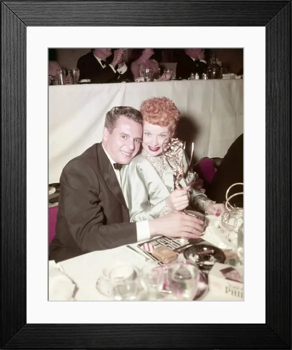Framed Print : From left, Desi Arnaz, Lucille Ball, ca. mid-1950s