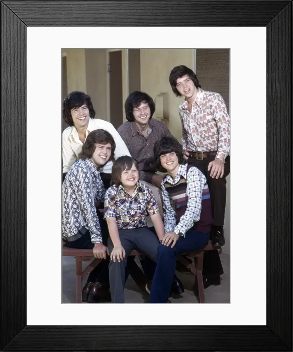 Framed Print : The Osmond Brothers (clockwise from lower left): Jimmy Osmond, Merrill Osmond, Jay Osmond, Wayne Osmond, Alan Osmond, Donny Osmond, 1973