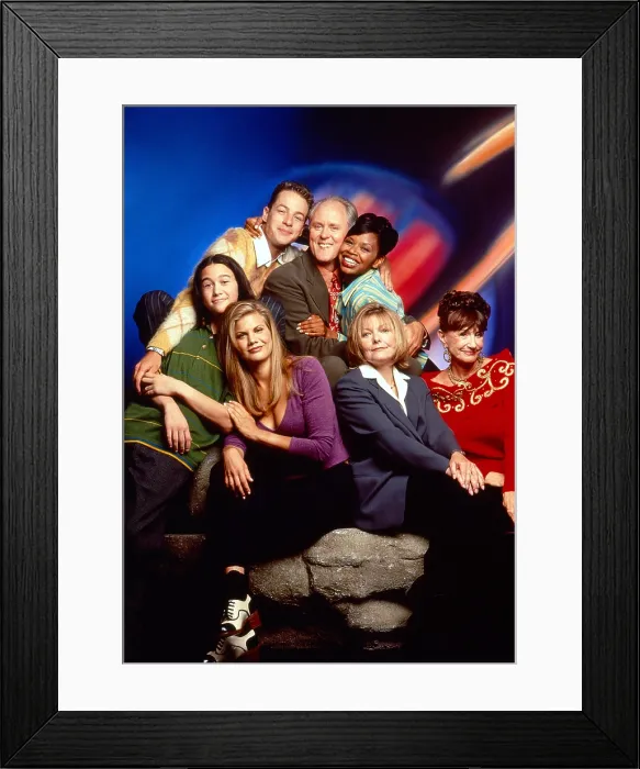 Framed Print : 3RD ROCK FROM THE SUN, from left: Joseph Gordon-Levitt, Kristen Johnston, French Stewart, John Lithgow, Simbi Kali, Jane Curtin, Elmarie Wendel, 1996-2001 Framed Print : 3RD ROCK FROM THE SUN, from left: Joseph Gordon-Levitt, Kristen Johnston, French Stewart, John Lithgow, Simbi Kali, Jane Curtin, Elmarie Wendel, 1996-2001