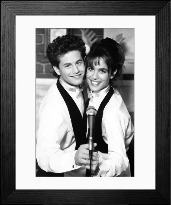 Framed Print : GROWING PAINS, from left: Kirk Cameron, Chelsea Noble, All the World's a Stage, season 6, ep. 19, aired 2 / 13 / 1991, 1985-1992