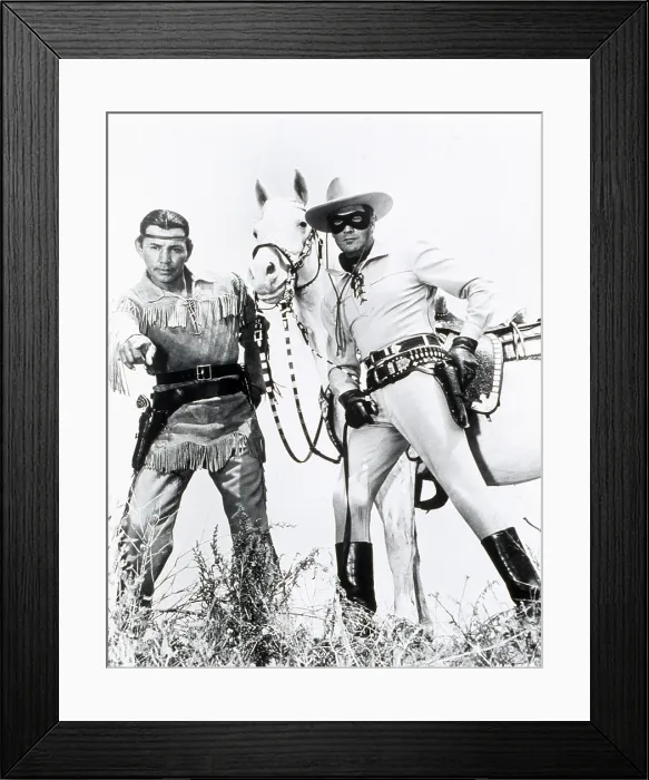 Framed Print : THE LONE RANGER, from left: Jay Silverheels, Clayton Moore, (1949-1957)