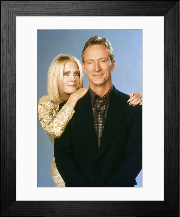 Framed Print : KNOTS LANDING: BACK TO THE CUL-DE-SAC, from left: Joan Van Ark, Ted Shackelford, 1997