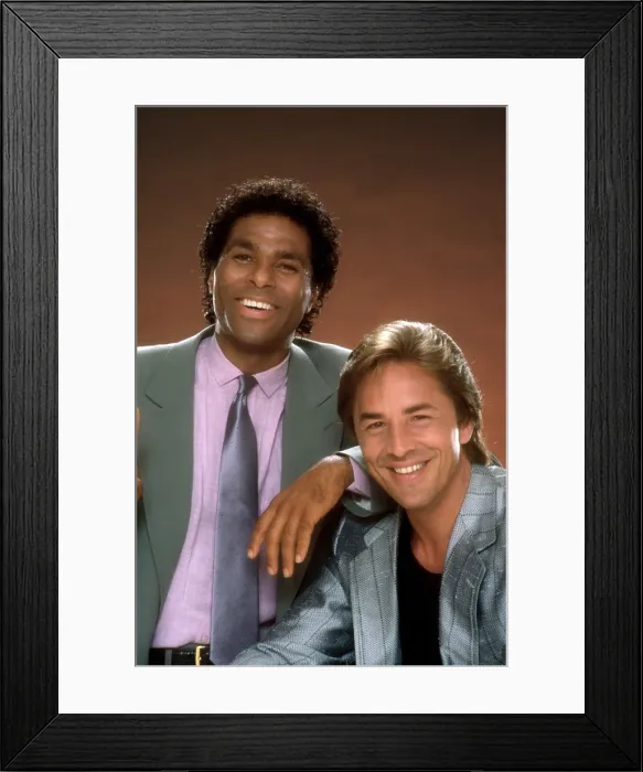 Framed Print : MIAMI VICE, from left: Philip Michael Thomas, Don Johnson (1984), 1984-1989 Framed Print : MIAMI VICE, from left: Philip Michael Thomas, Don Johnson (1984), 1984-1989