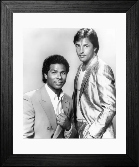 Framed Print : MIAMI VICE, from left: Philip Michael Thomas, Don Johnson, (1984), 1984-1989