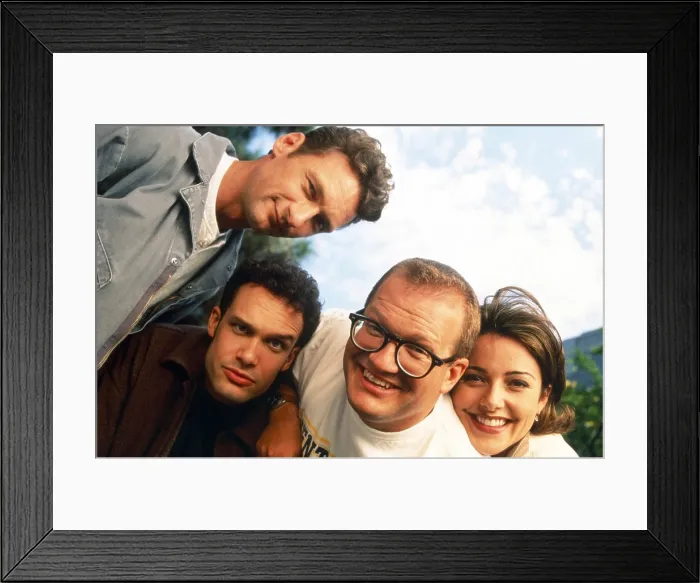Framed Print : THE DREW CAREY SHOW, from left: Ryan Stiles, Diedrich Bader, Drew Carey, Christa Miller, 1995-2004 Framed Print : THE DREW CAREY SHOW, from left: Ryan Stiles, Diedrich Bader, Drew Carey, Christa Miller, 1995-2004