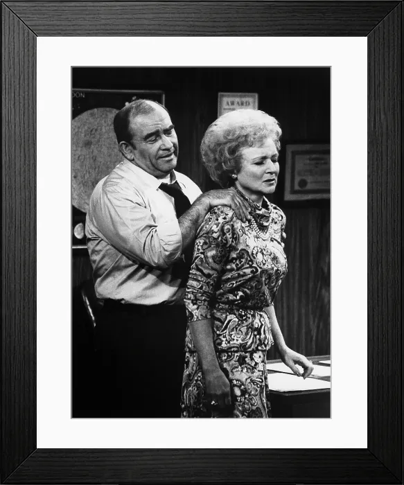 Framed Print : THE MARY TYLER MOORE SHOW, from left: Ed Asner, Betty White, Sue Ann Gets the Ax, (Season 7 | Episode 17, aired 29 January 1977), 1970-77 Framed Print : THE MARY TYLER MOORE SHOW, from left: Ed Asner, Betty White, Sue Ann Gets the Ax, (Season 7 | Episode 17, aired 29 January 1977), 1970-77
