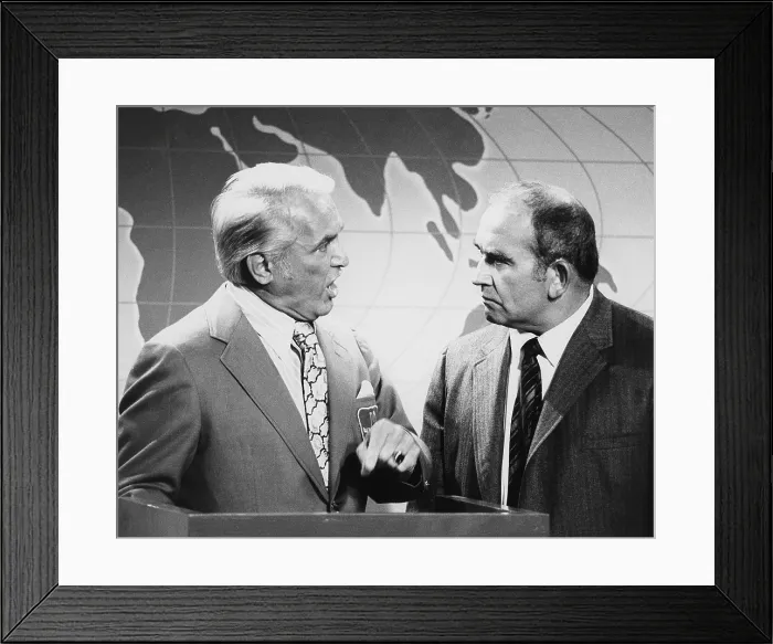 Framed Print : THE MARY TYLER MOORE SHOW, from left: Ted Knight, Ed Asner, 1970-77 Framed Print : THE MARY TYLER MOORE SHOW, from left: Ted Knight, Ed Asner, 1970-77